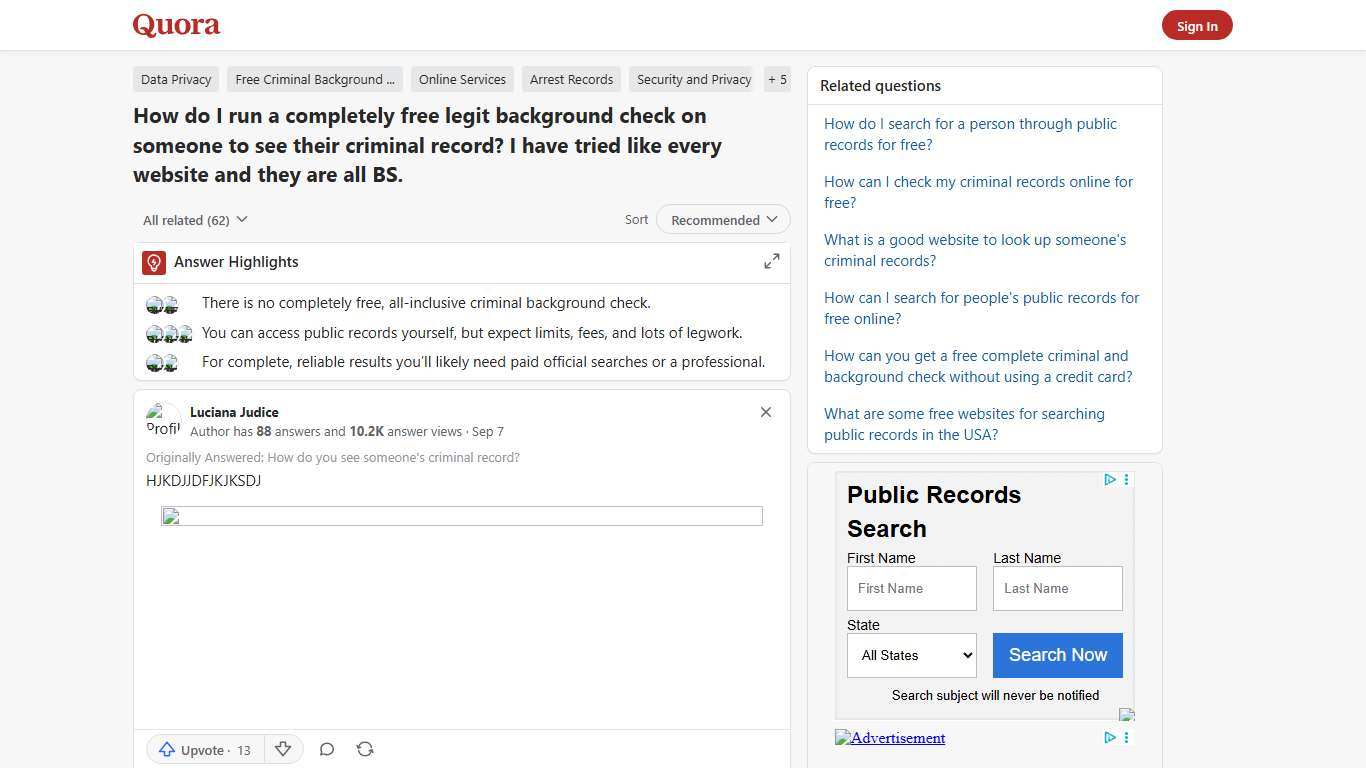 How to run a completely free legit background check on someone to see their criminal record - Quora